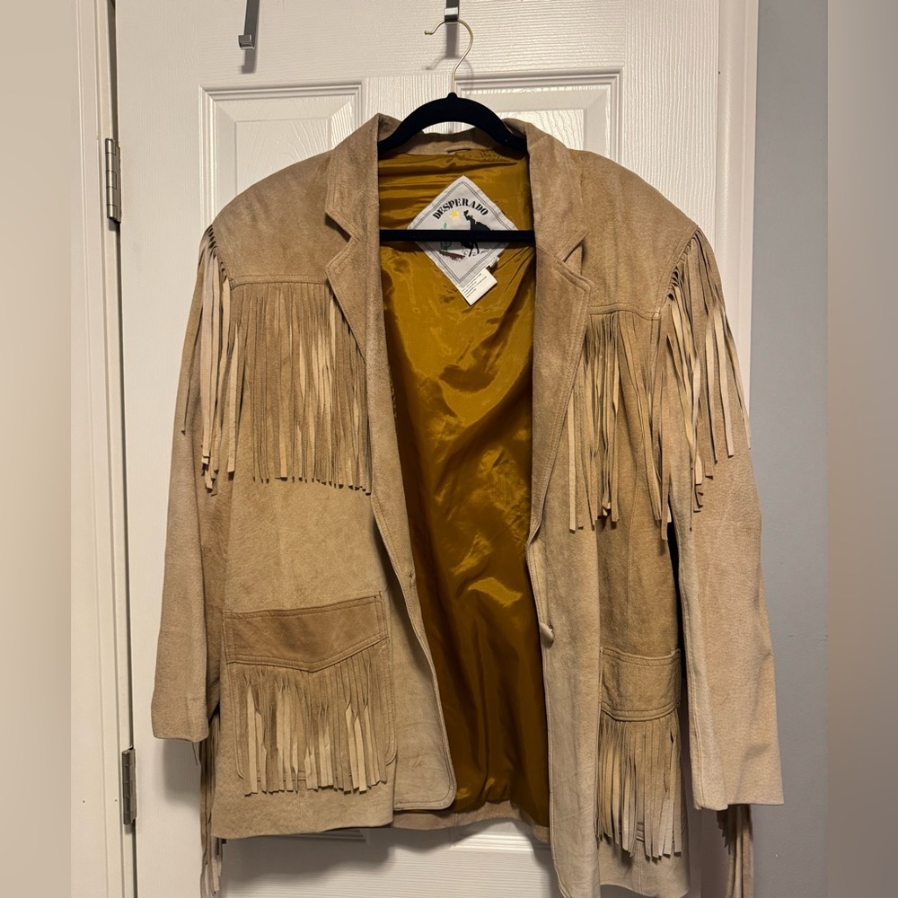 Vintage leather Western fringe Jacket